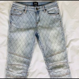 D-ID New York Moto Zip Skinny Jean Size 27